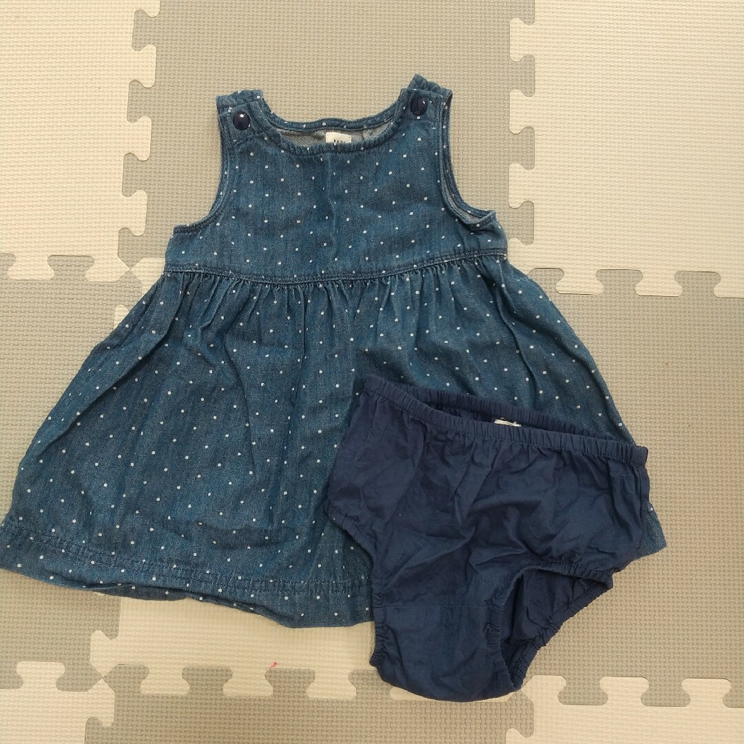 baby GAP★12m-18m 80cm デニムワンピース ドット柄 | フリマアプリ ラクマ