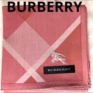 バーバリー(BURBERRY)のBURBERRY ハンカチ　ピンクチェック　未使用シール付き(ハンカチ)