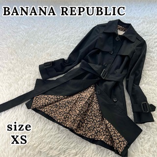 美品✨ バナナ・リパブリック トレンチコート 総柄 レディース ブラック XS
