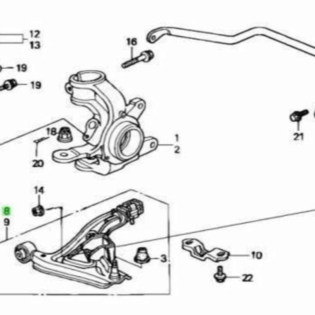 ホンダ(ホンダ)のホンダ HM1 バモス アーム 右 フロントロアー  メーカー純正品 自動車/バイクの自動車(車種別パーツ)の商品写真