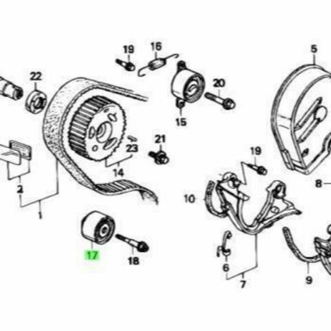 ホンダ(ホンダ)のホンダ アクティトラック HA3 HA4 アイドラ タイミングベルト 自動車/バイクの自動車(車種別パーツ)の商品写真