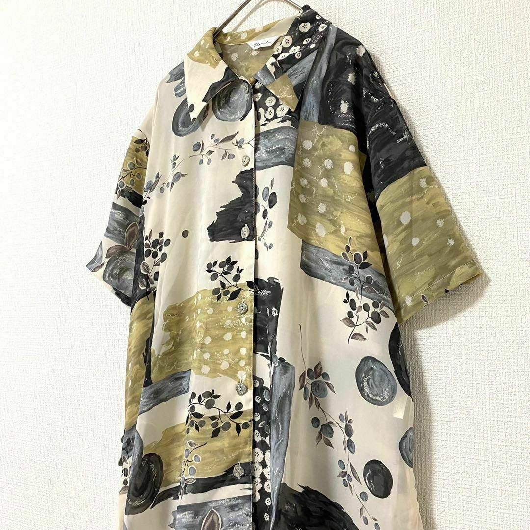 natuRAL vintage(ナチュラルヴィンテージ)のシャツ 半袖 花柄 アート 総柄 ヴィンテージ 古着 一点物 メンズのトップス(シャツ)の商品写真