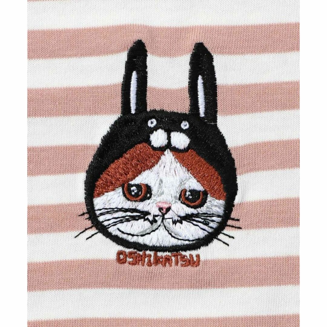 ScoLar(スカラー)のスカラー 141661 推し活ネコ刺繍 2WAYボーダープルオーバー レディースのトップス(Tシャツ(半袖/袖なし))の商品写真