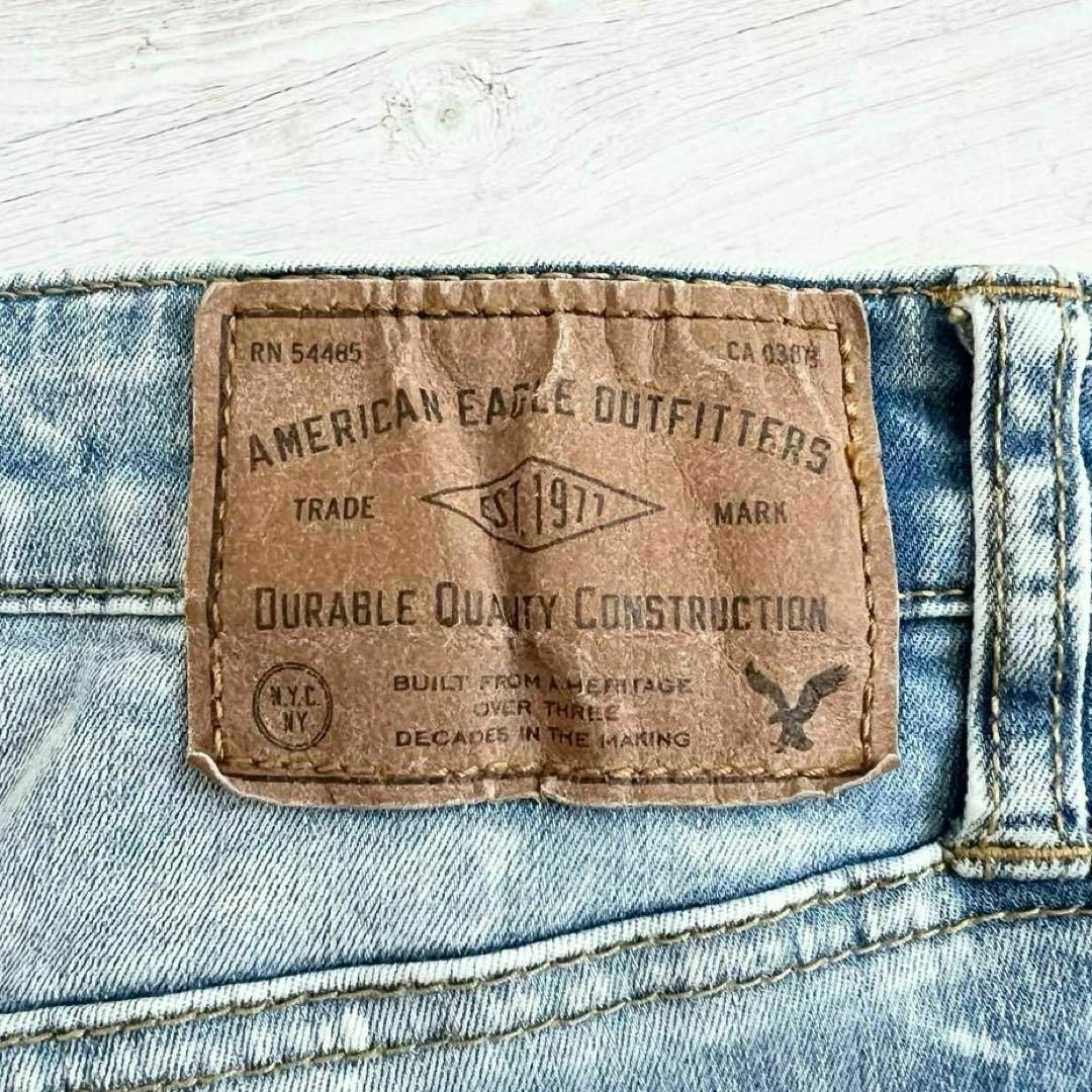 American Eagle(アメリカンイーグル)のアメリカンイーグル スーパースキニー デニムパンツ ジーンズ ダメージ加工 メンズのパンツ(デニム/ジーンズ)の商品写真