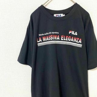 フィラ(FILA)のTシャツ 半袖 フィラ プリントロゴ 刺繍ロゴ M 綿 コットン(Tシャツ/カットソー(半袖/袖なし))