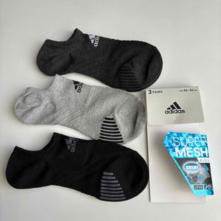 アディダス(adidas)のアディダス　靴下　ソックス　スニーカーソックス　ショート靴下　3足セット(ソックス)