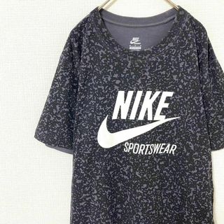 ナイキ(NIKE)のTシャツ 半袖 ナイキ レオパード 豹柄 センターロゴ スウッシュ M 綿(Tシャツ/カットソー(半袖/袖なし))