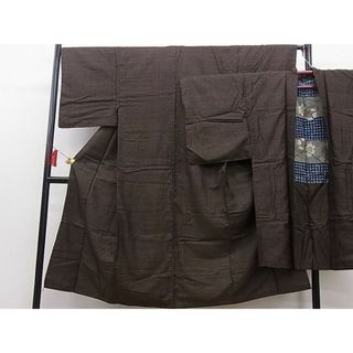 平和屋野田店■男性　本場大島紬　アンサンブル　亀甲文様　逸品　n-hj8716(着物)