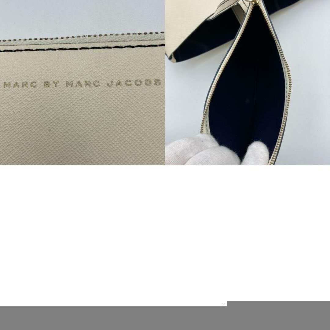 MARC BY MARC JACOBS(マークバイマークジェイコブス)のマークバイマークジェイコブス トートバッグ ハンドバッグ 中ポーチ ホワイト レザー MARC BY MARC JACOBS【中古】 レディースのバッグ(トートバッグ)の商品写真