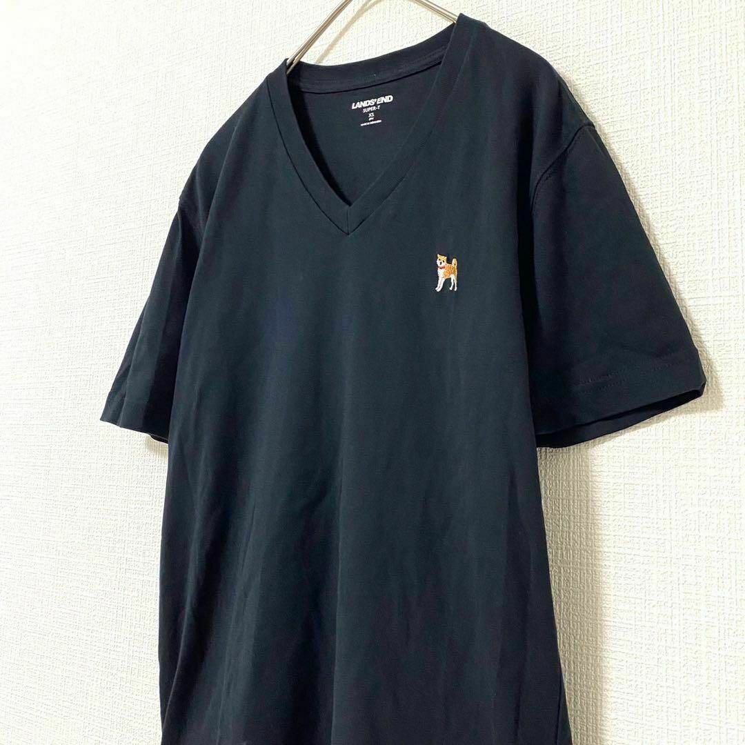 LANDS’END(ランズエンド)のTシャツ 半袖 ランズエンド LANDS'END アニマル刺繍 ブラック XS メンズのトップス(Tシャツ/カットソー(半袖/袖なし))の商品写真