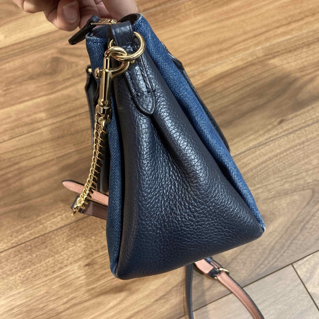 【美品】COACH コーチ F67473 デニム キャリオール チェーン バッグ