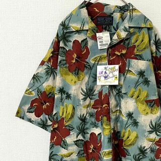 ナチュラルヴィンテージ(natuRAL vintage)の【未使用タグ付き】アロハシャツ アート 総柄 ビッグシルエット L コットン　綿(シャツ)