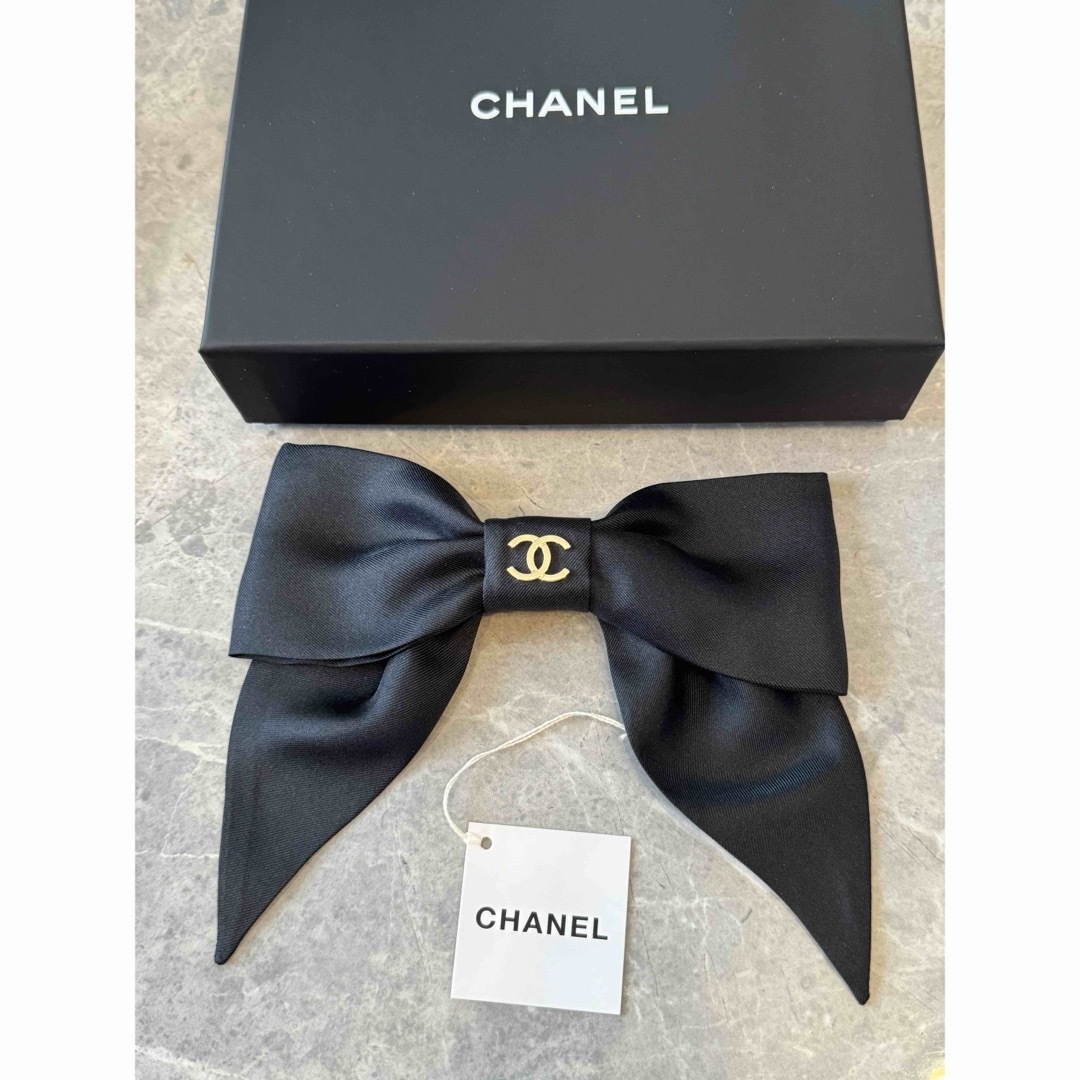CHANEL シャネル ヘアアクセサリー バレッタ ヘアバレッタ リボン 黒 CHANEL シャネル ヘアアクセサリー バレッタ ヘアバレッタ リボン 黒