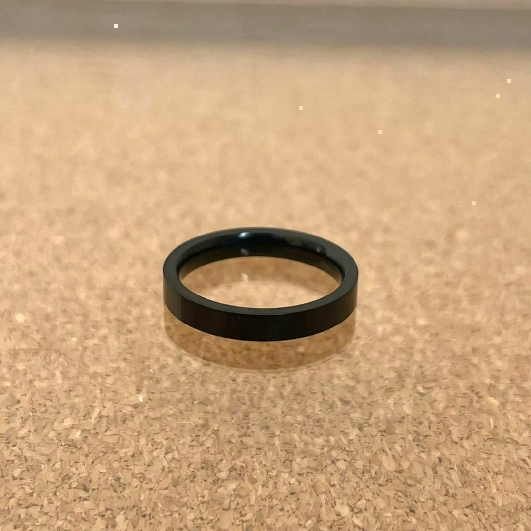 刻印無料◎平打ち3mmブラック レディースのアクセサリー(リング(指輪))の商品写真