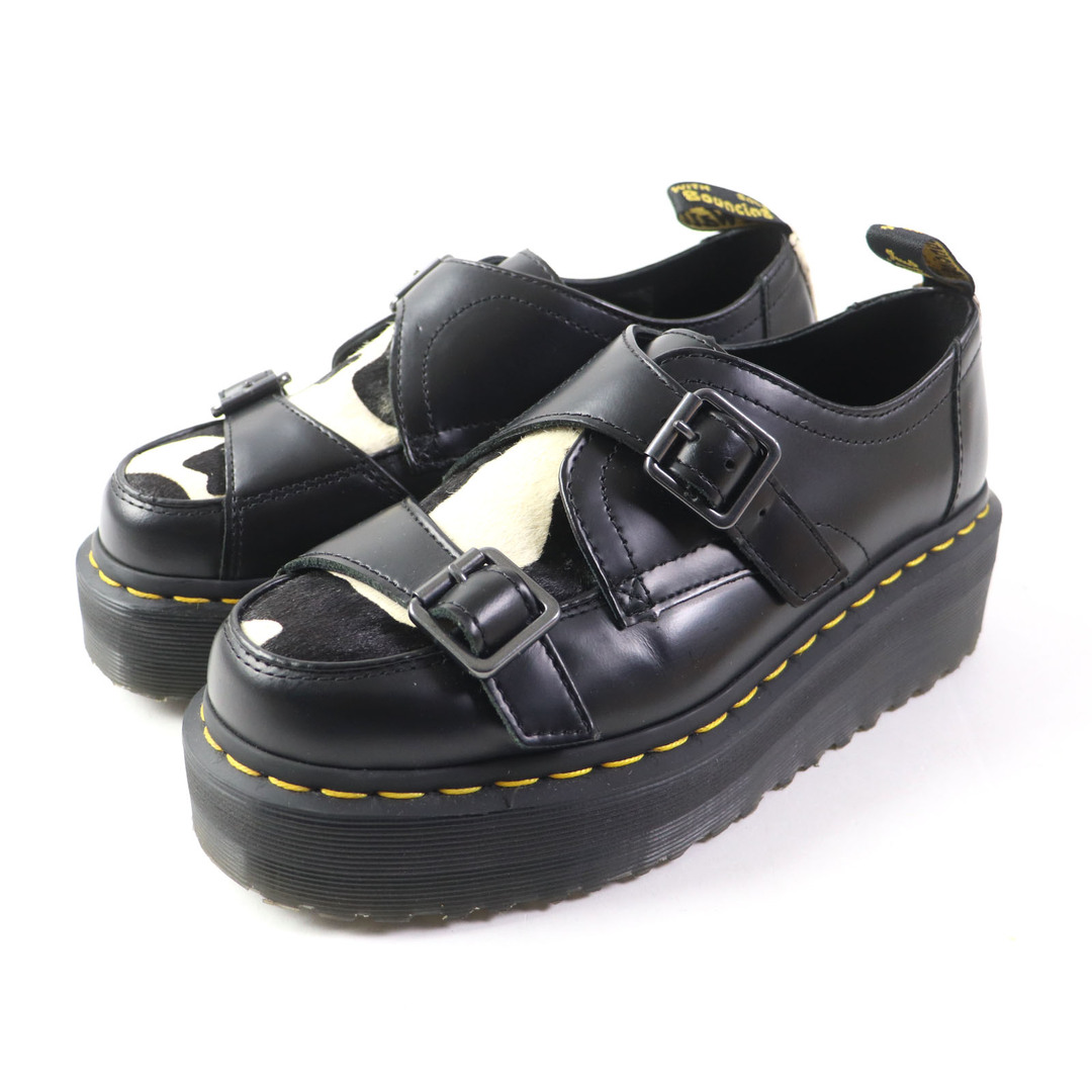 Dr.Martens(ドクターマーチン)の良品 Dr.Martens ドクターマーチン クアッドクリーパーズ シドニー DBL モンク ハラコ アニマル 厚底 レザーシューズ ブラック ホワイト UK5 レディース レディースの靴/シューズ(その他)の商品写真