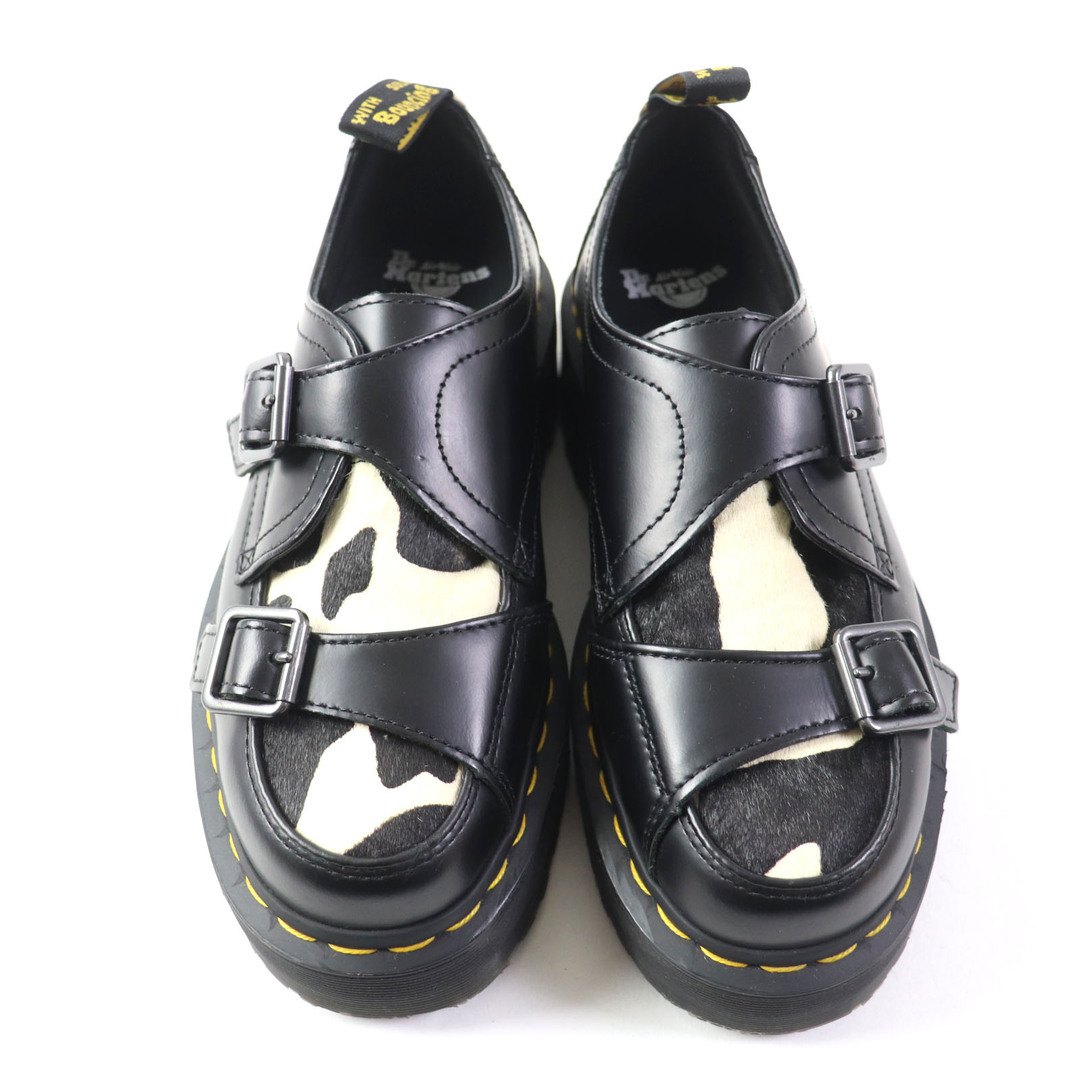 Dr.Martens(ドクターマーチン)の良品 Dr.Martens ドクターマーチン クアッドクリーパーズ シドニー DBL モンク ハラコ アニマル 厚底 レザーシューズ ブラック ホワイト UK5 レディース レディースの靴/シューズ(その他)の商品写真