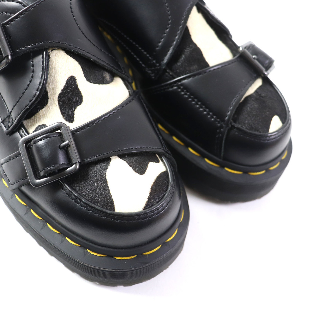 Dr.Martens(ドクターマーチン)の良品 Dr.Martens ドクターマーチン クアッドクリーパーズ シドニー DBL モンク ハラコ アニマル 厚底 レザーシューズ ブラック ホワイト UK5 レディース レディースの靴/シューズ(その他)の商品写真