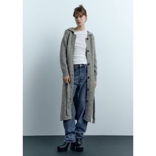 ザラ(ZARA)のZARA(タグ付き新品未使用)ロングベルトニットカーディガン(カーディガン)