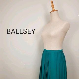 BALLSEYレデース34サイズグリーンプリーツスカート(ひざ丈スカート)