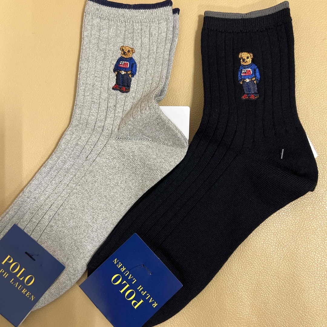 POLO RALPH LAUREN(ポロラルフローレン)の推奨品‼️ 新品　女性　ポロラルフローレン　ベアー柄綿ソックス2足組　送料無料 レディースのレッグウェア(ソックス)の商品写真