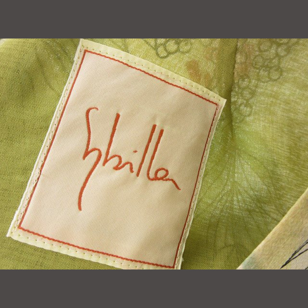 Sybilla(シビラ)のシビラ SYBILLA ピンクペッパー プリント シルク ワンピース M 緑系 レディースのワンピース(ひざ丈ワンピース)の商品写真