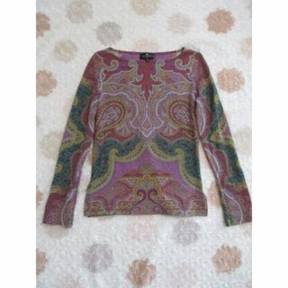 エトロ(ETRO)の美品☆エトロ　ETRO　長袖カットソー　ペイズリー　イタリア製　４０　M(カットソー(長袖/七分))