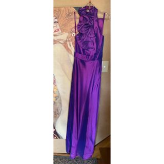 タダシショウジ(TADASHI SHOJI)の新品 USAロングドレス  FS PURPLE XS(ロングドレス)