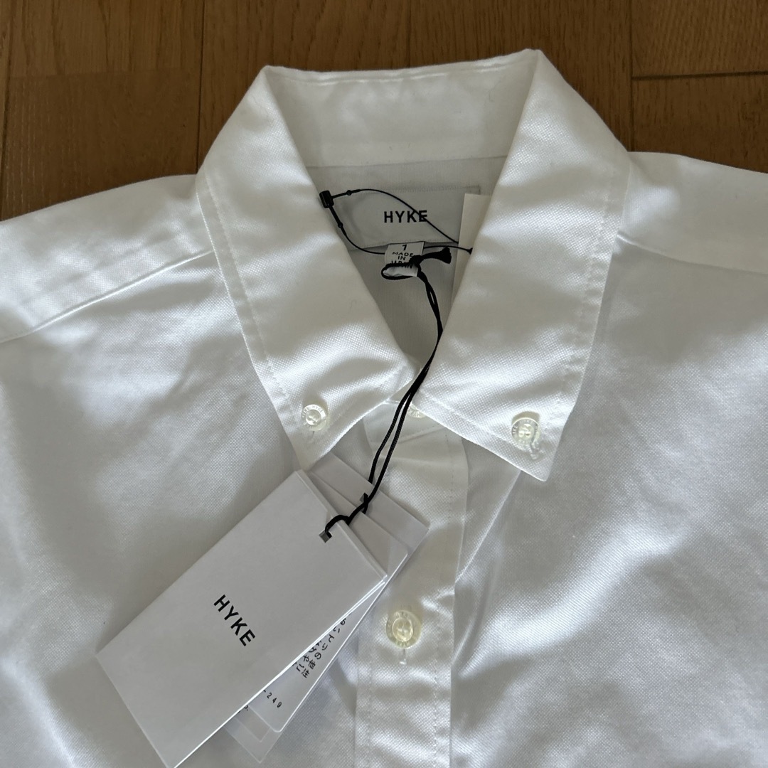 新品 HYKE シアースリーブシャツ 1 ホワイト