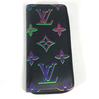 ルイヴィトン(LOUIS VUITTON)のルイヴィトン LOUIS VUITTON ジッピーウォレット ヴェルティカル M82368 モノグラム スポットライト ラウンドファスナー 長財布 レザー ブラック(長財布)