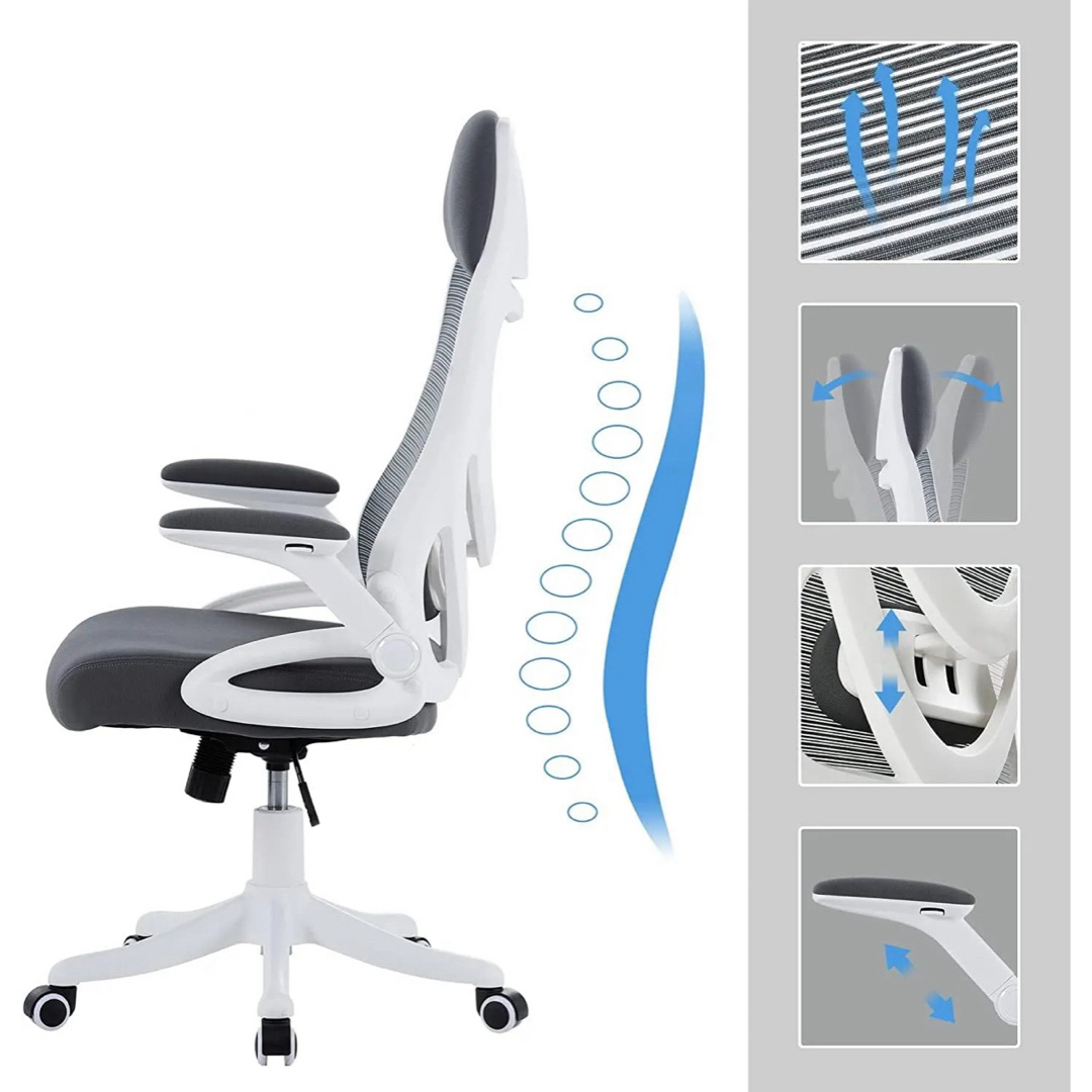 2)NORDICANA デスクチェア ポリプロピレン ゲーミングチェア ヘッド インテリア/住まい/日用品の椅子/チェア(デスクチェア)の商品写真