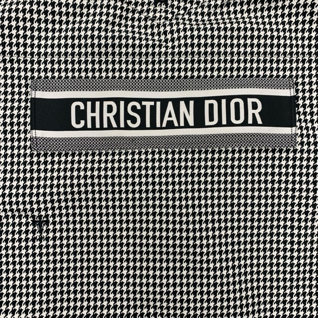 Christian Dior(クリスチャンディオール)のクリスチャンディオール CHRISTIAN DIOR トップス アノラック パーカー フーディ ハーフジップ ロゴ 千鳥格子 長袖 ブラック ホワイト レディースのトップス(パーカー)の商品写真