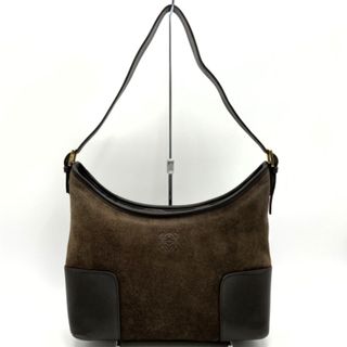 ロエベ(LOEWE)のロエベ ショルダーバッグ ワンショルダー アナグラム ブラウン スウェード レザー LOEWE【中古】(ショルダーバッグ)