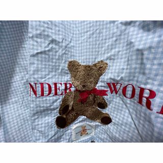 ワンダーワールド(Wonderworld)のカネコイサオ　ワンダフルワールド　美品　🐻　くま　刺繍ピコフリル　タブリエ(ロングワンピース/マキシワンピース)