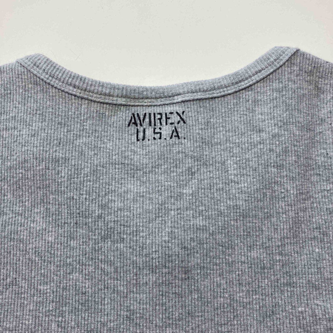 AVIREX(アヴィレックス)のAVIREX 細リブTシャツS　グレー メンズのトップス(Tシャツ/カットソー(半袖/袖なし))の商品写真