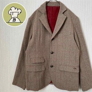 テーラードジャケット　刺繍　ワンポイント　くるみボタン　イーブルアクト　日本製(テーラードジャケット)