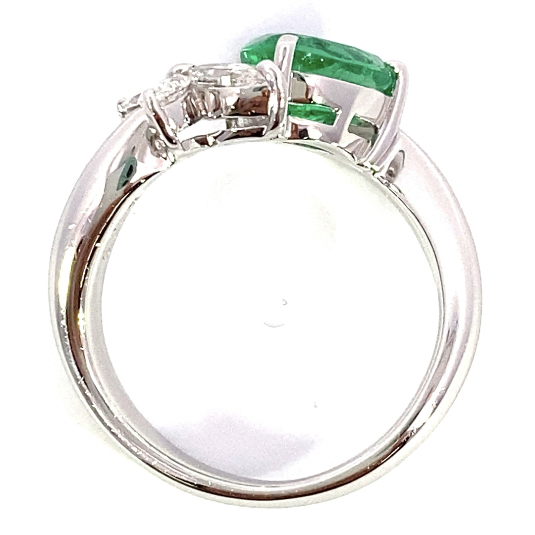 【JA-0283】Pt900 コロンビア産 天然エメラルド ダイヤモンド リング レディースのアクセサリー(リング(指輪))の商品写真