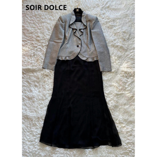 トウキョウソワール(TOKYO SOIR)のSOIR DOLCE フォーマル セットアップ スカートスーツ ブラック 9号(スーツ)
