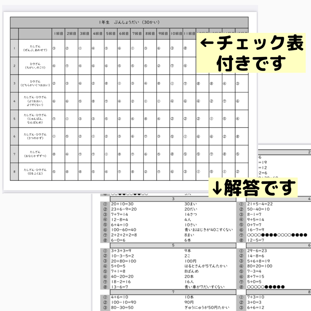 16小学１年生　算数文章題　プリント　ドリル読解力　たし算　ひき算　計算 思考力 エンタメ/ホビーの本(語学/参考書)の商品写真