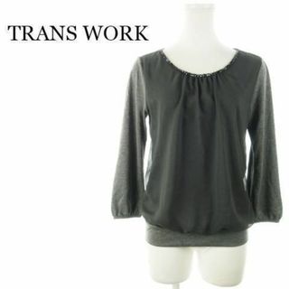 TRANS WORK - トランスワーク カットソー ブラウス 七分袖 ビーズ 220729AH10A