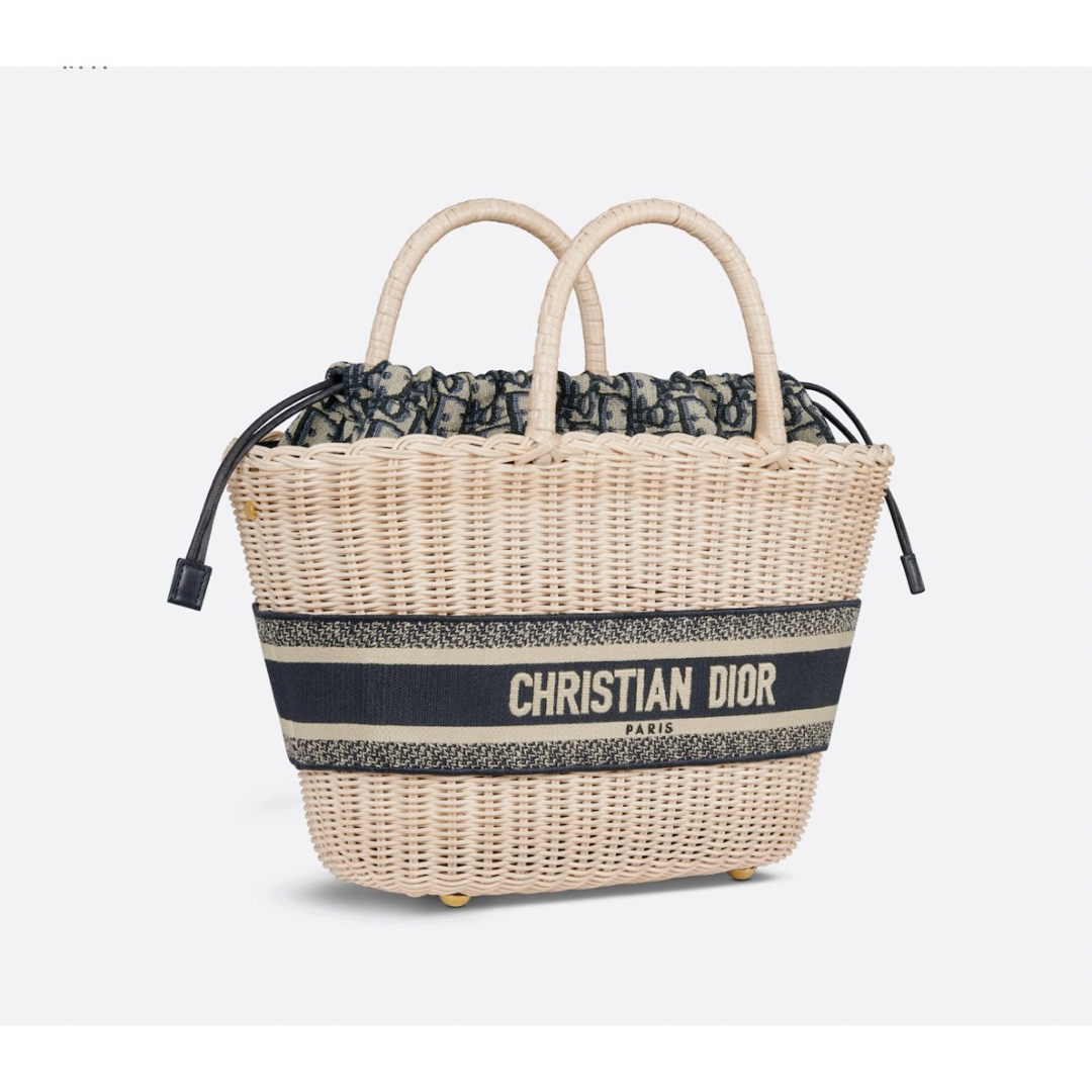 Christian Dior(クリスチャンディオール)の新作 新品 ディオール パニエ シャポーバッグ ウィッカー オブリーク レディースのバッグ(かごバッグ/ストローバッグ)の商品写真