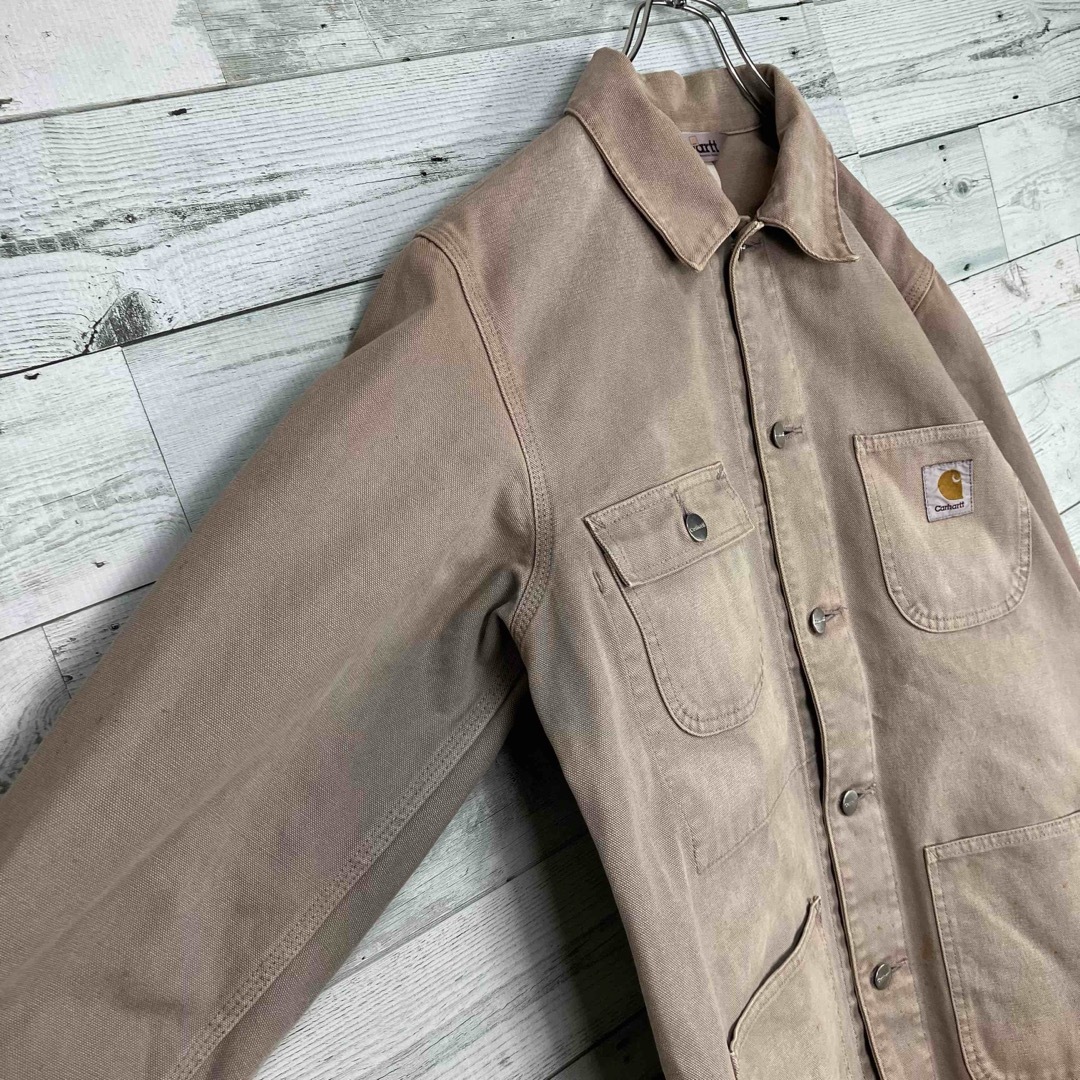 carhartt(カーハート)のカーハート ダック素材 ロゴタグ 4ポケット USAサイズ ワーク カバーオール メンズのジャケット/アウター(カバーオール)の商品写真