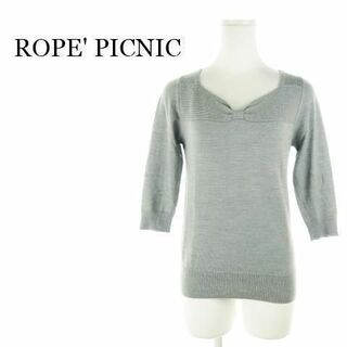 ロペピクニック(Rope' Picnic)のロペピクニック ニット セーター 七分袖 ウール リボン 220930AH10A(ニット/セーター)
