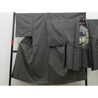 平和屋野田店■男性　本場大島紬　アンサンブル　絣文様　羽裏：龍・虎　逸品　n-gh5899(着物)