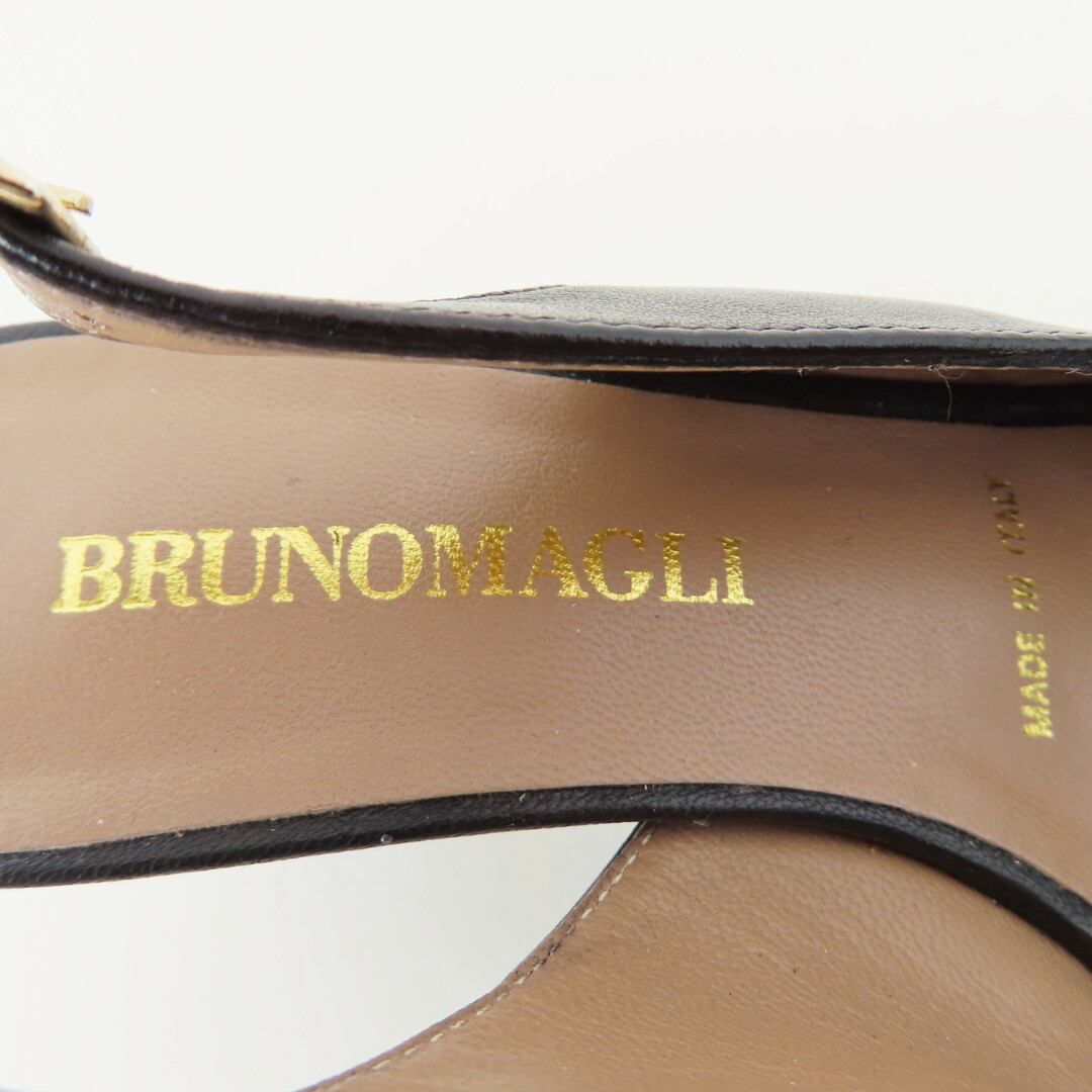 BRUNOMAGLI(ブルーノマリ)のK03 BRUNOMAGLI ブルーノマリ オープントゥ バックストラップ レザー パンプス 33 ブラック レディースの靴/シューズ(ハイヒール/パンプス)の商品写真