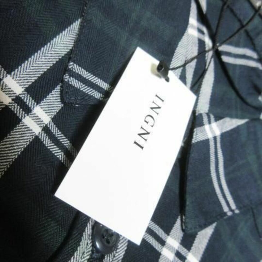 INGNI(イング)のイング シャツ 長袖 チェック コットン M 紺 230126AO12A レディースのトップス(シャツ/ブラウス(長袖/七分))の商品写真