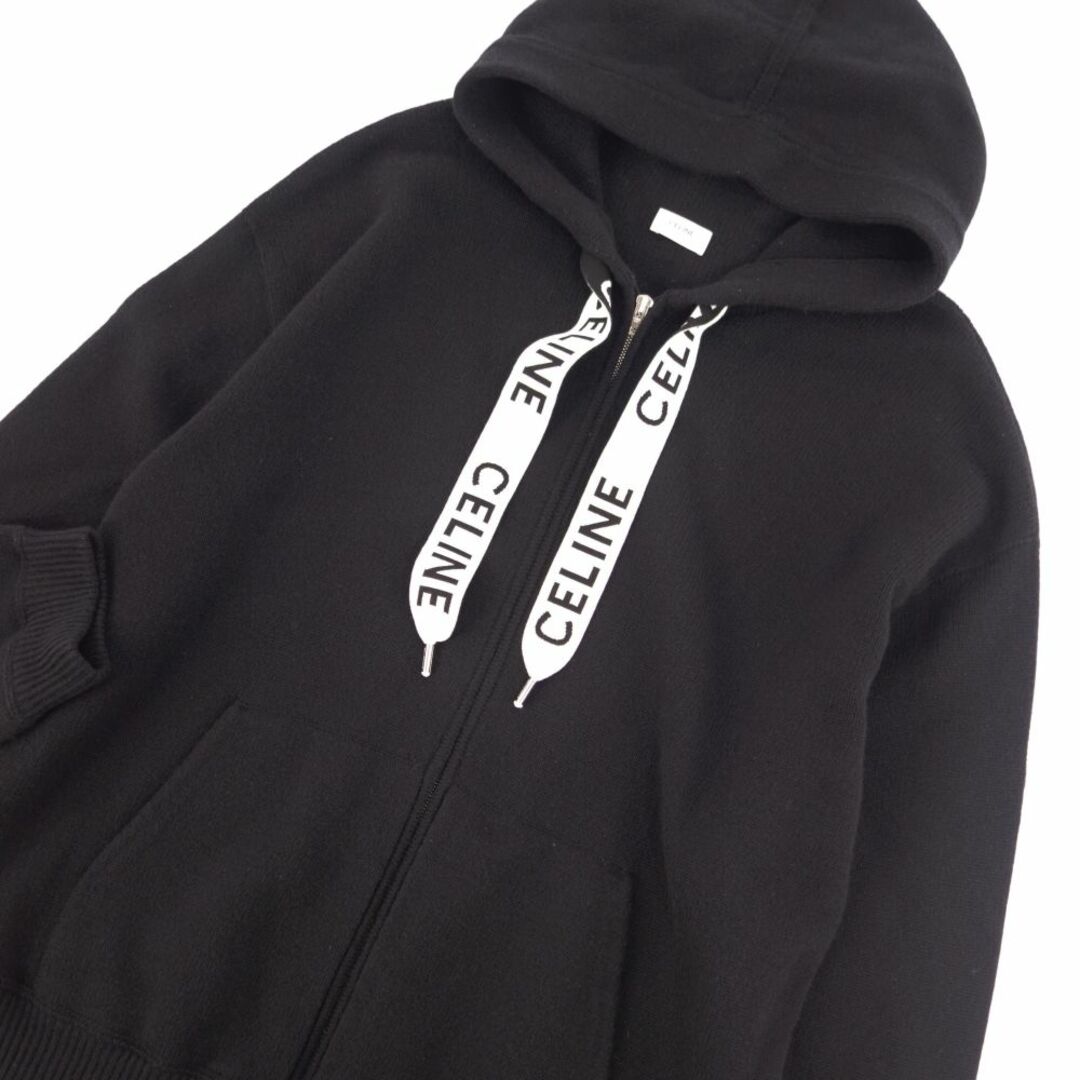 美品 セリーヌ CELINE パーカー フーディー ジップアップ カシミヤ ウール トップス メンズ イタリア製 M ブラック 美品 セリーヌ CELINE パーカー フーディー ジップアップ カシミヤ ウール トップス メンズ イタリア製 M ブラック
