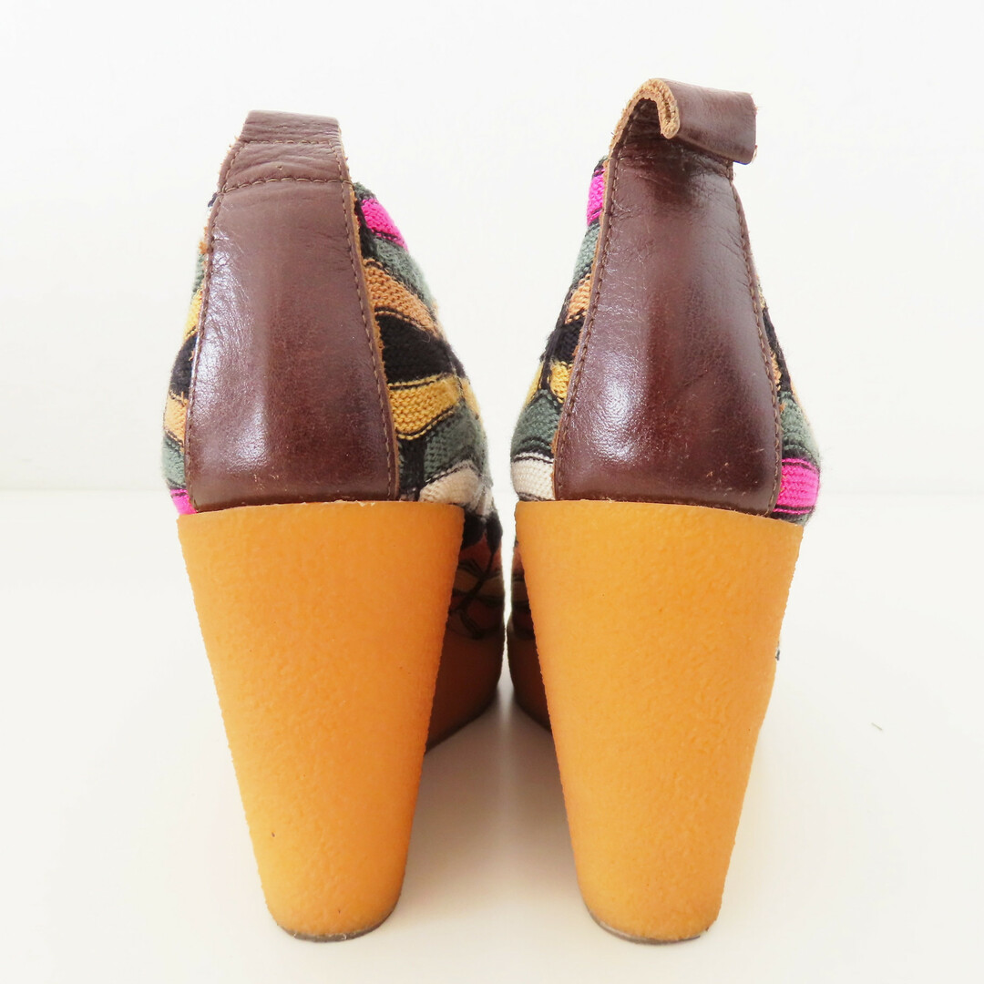 MISSONI(ミッソーニ)のK03 MISSONI ミッソーニ デザイン 総柄 ニット 厚底 サンダル パンプス 37 マルチカラー レディースの靴/シューズ(ハイヒール/パンプス)の商品写真