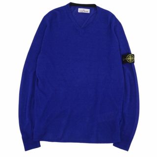 STONE ISLAND - 美品 ストーンアイランド STONE ISLAND ニット セーター プルオーバー ロゴパッチ リネン トップス メンズ イタリア製 XL ブルー