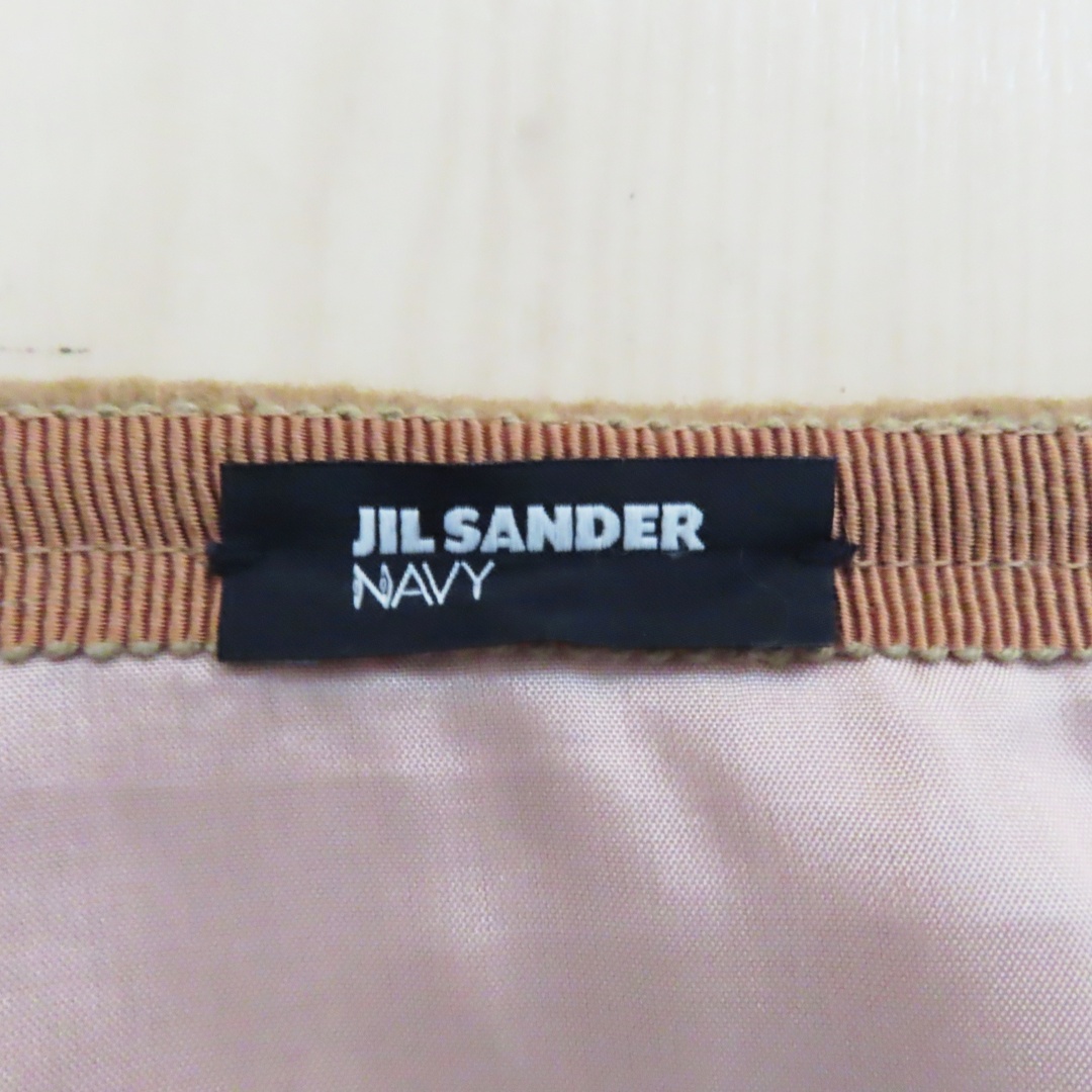 Jil Sander(ジルサンダー)のT03 JIL SANDER NAVY ジルサンダーネイビー  サイドファスナー ウール地 スカート 34 チャ レディースのスカート(ひざ丈スカート)の商品写真