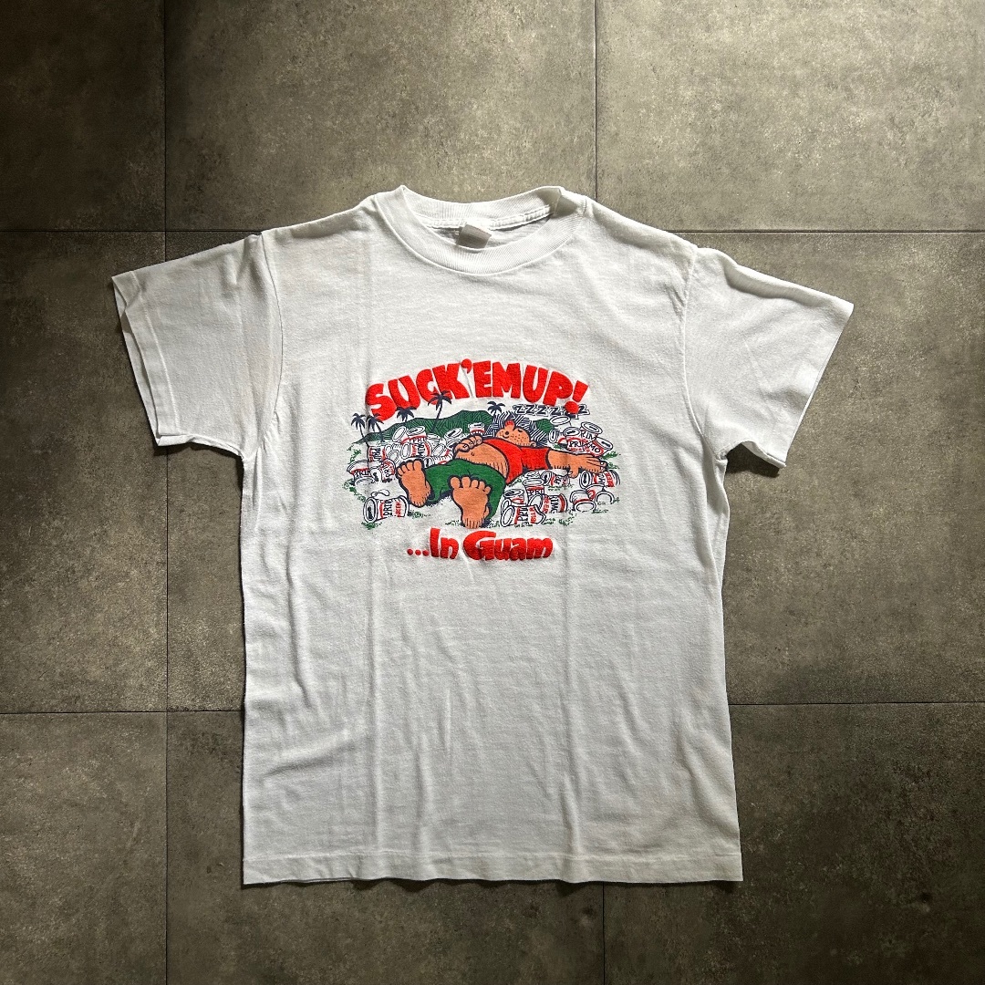 80s ヴィンテージtシャツ USA製 L ホワイト グッドプリント メンズのトップス(Tシャツ/カットソー(半袖/袖なし))の商品写真